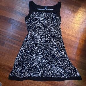 Chaps Monochrome Floral Pattern Dress